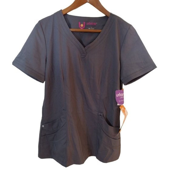 Urbane Ultimate Grey Women's Small Scrub Top New with Tags‎ - Picture 1 of 16